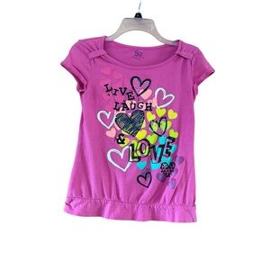 SO Girls Pink Heart Graphic Tee